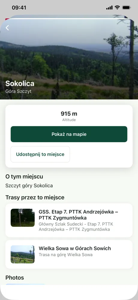 Strona szczytu Sokolica