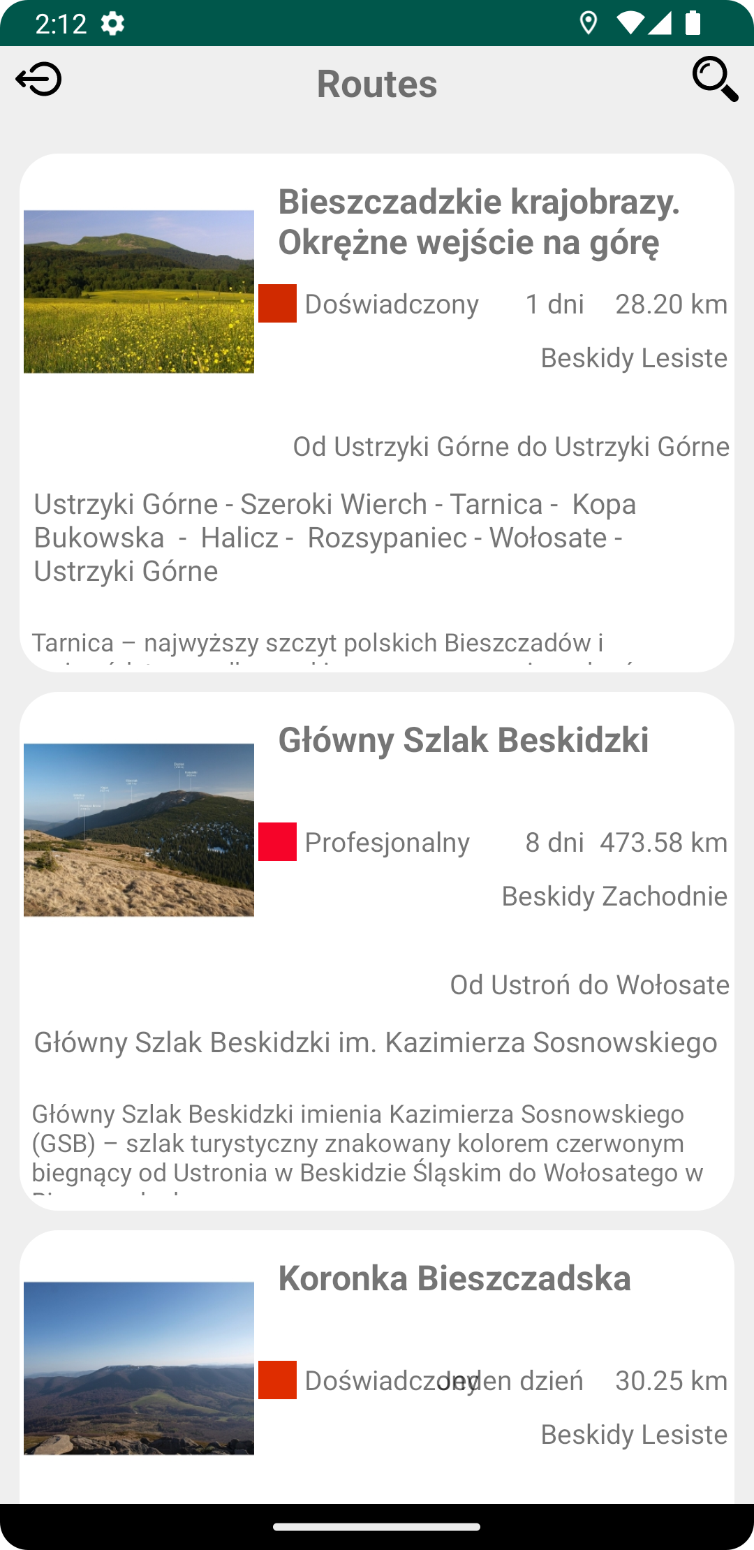 Katalog szlaków turystycznych