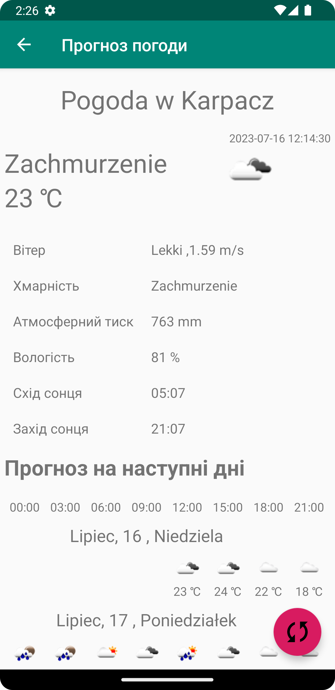 Прогноз погоди в горах